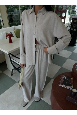 222881 TOPTAN EKRU PANTOLON TAKIM