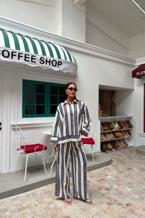 222882 TOPTAN ÇİZGİLİ PANTOLON TAKIM