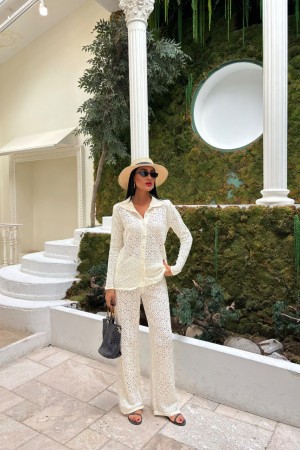 222885 beige Pants suit