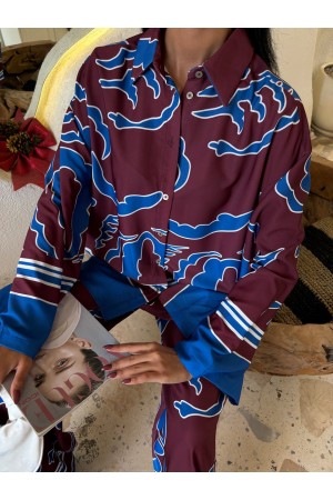 222898 TOPTAN DESENLİ PANTOLON TAKIM