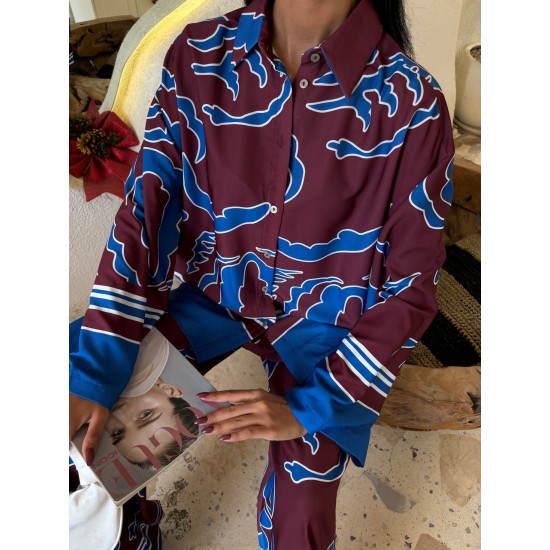 222898 patterned Pants suit