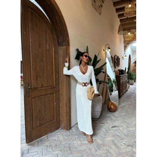 222906 TOPTAN BEYAZ ELBİSE