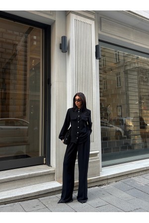 222911 TOPTAN SİYAH GÖMLEK