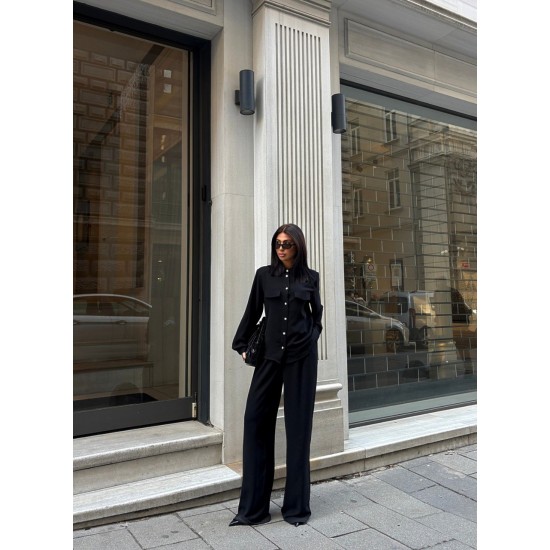 222911 TOPTAN SİYAH GÖMLEK