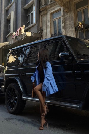 222920 bebe blue SHIRT