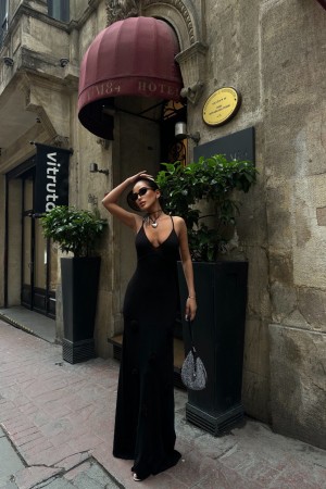 222941 TOPTAN SİYAH ELBİSE