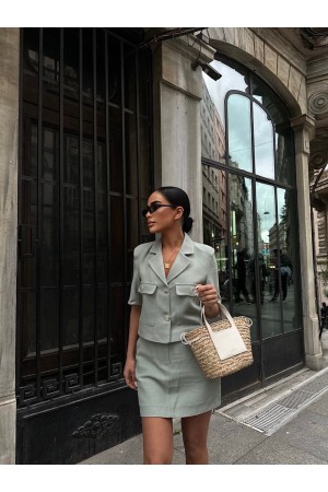 222947 TOPTAN SU YEŞİL ETEK TAKIM