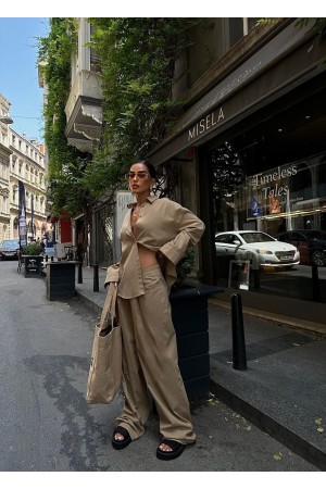 222950 TOPTAN BEJ PANTOLON TAKIM