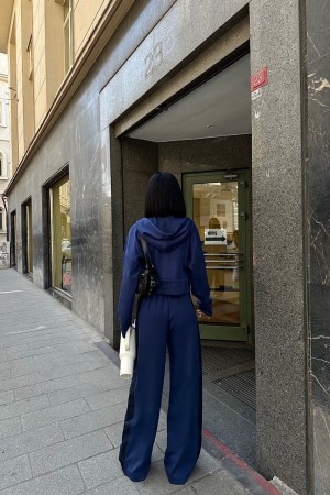 222958 Navy blue Track suitcase