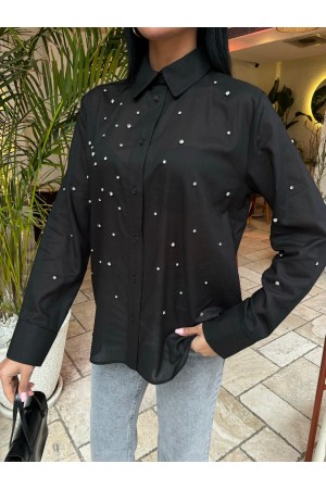 222983 TOPTAN SİYAH GÖMLEK