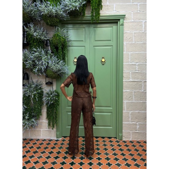 223001 TOPTAN KAHVE PANTOLON TAKIM