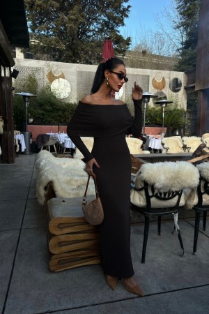 223017 TOPTAN SİYAH ELBİSE