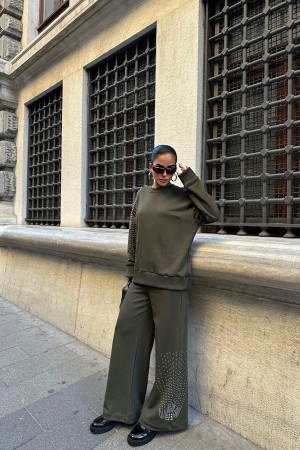 223019 TOPTAN HAKİ EŞOFMAN TAKIM