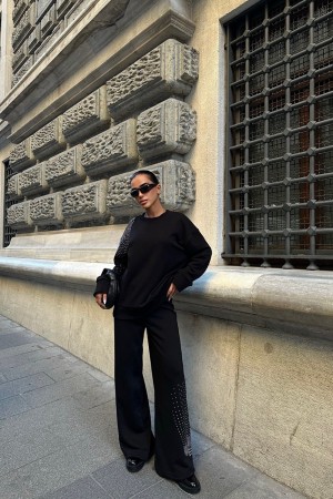 223020 TOPTAN SİYAH EŞOFMAN TAKIM