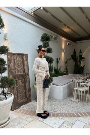 223038 beige Pants suit