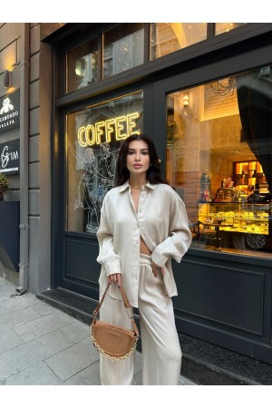 223046 TOPTAN BEJ PANTOLON TAKIM