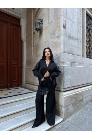 223047 TOPTAN SİYAH PANTOLON TAKIM