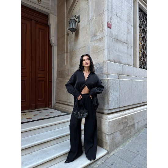 223047 TOPTAN SİYAH PANTOLON TAKIM