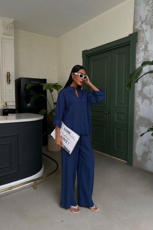 223060 blue Pants suit