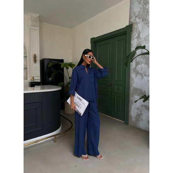 223060 blue Pants suit