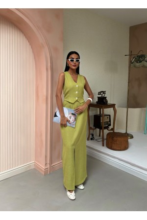 223067 TOPTAN YEŞİL ETEK TAKIM