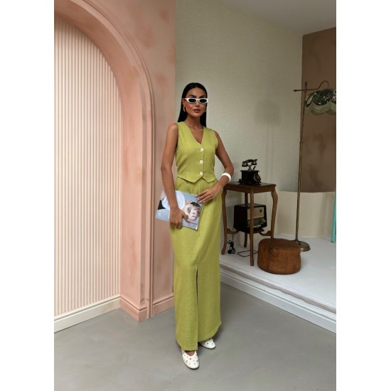 223067 TOPTAN YEŞİL ETEK TAKIM