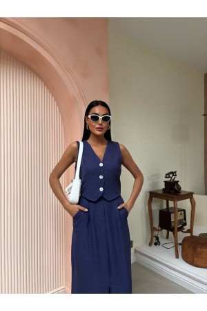 223069 TOPTAN LACİVERT ETEK TAKIM