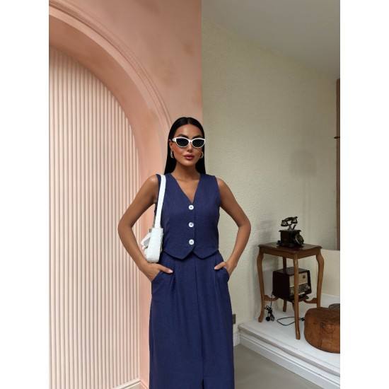 223069 TOPTAN LACİVERT ETEK TAKIM