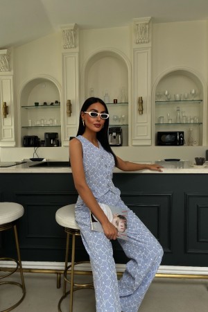 223076 TOPTAN BEBE MAVİ PANTOLON TAKIM