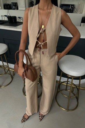 223083 TOPTAN BEJ PANTOLON TAKIM