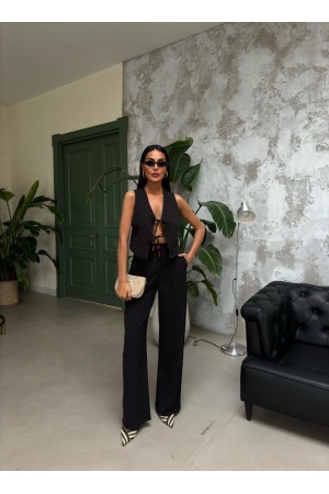 223084 TOPTAN SİYAH PANTOLON TAKIM