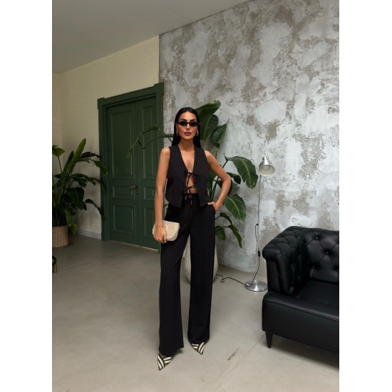 223084 TOPTAN SİYAH PANTOLON TAKIM