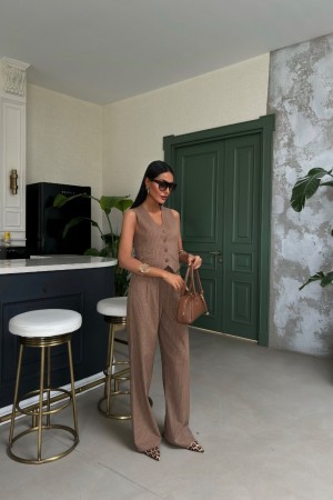 223089 TOPTAN KAHVE PANTOLON TAKIM