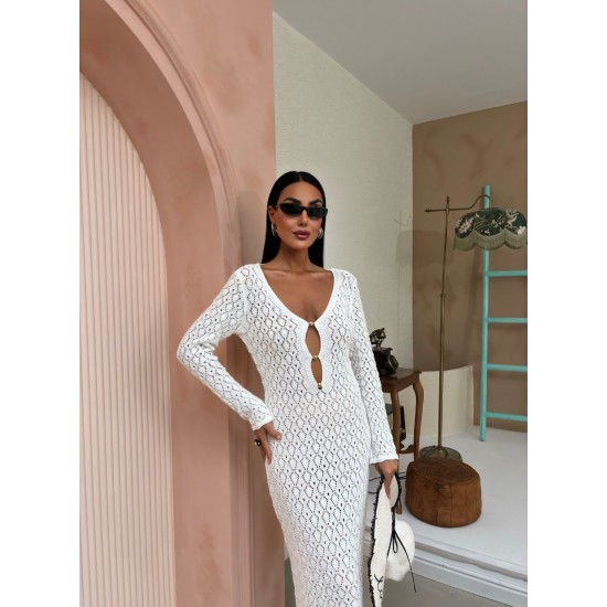 223102 TOPTAN BEYAZ ELBİSE