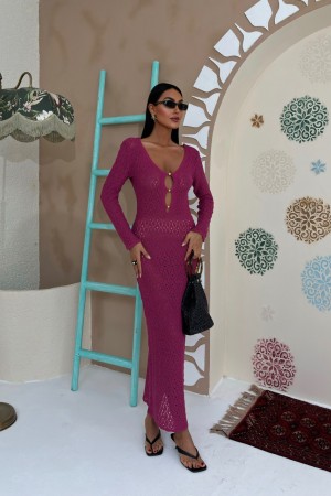 223103 TOPTAN FUŞYA ELBİSE