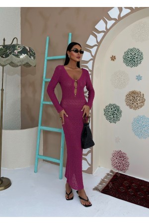 223103 TOPTAN FUŞYA ELBİSE