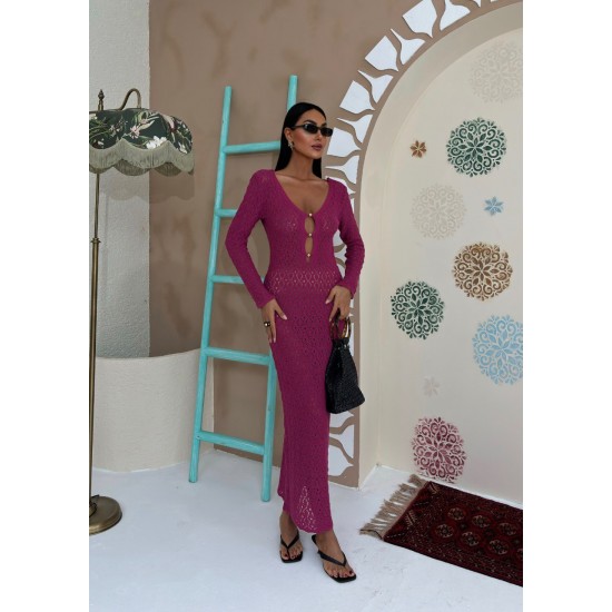 223103 TOPTAN FUŞYA ELBİSE