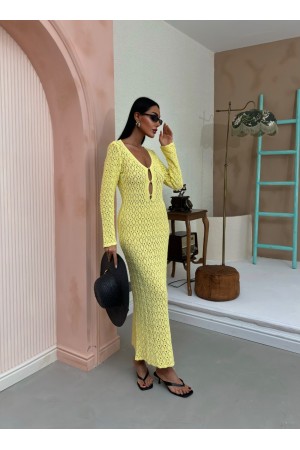 223104 TOPTAN SARI ELBİSE