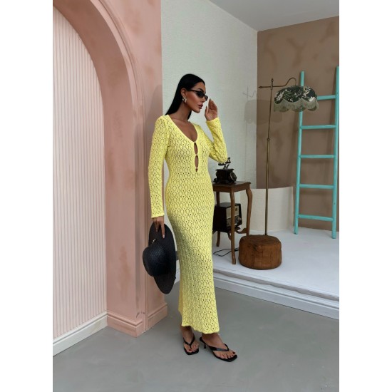 223104 TOPTAN SARI ELBİSE