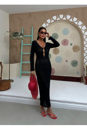 223105 TOPTAN SİYAH ELBİSE