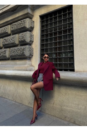 223108 TOPTAN BORDO CEKET