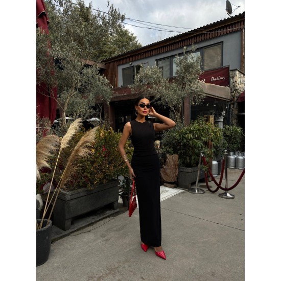 223122 TOPTAN SİYAH ELBİSE