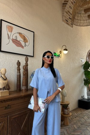 223129 bebe blue Pants suit