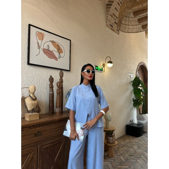 223129 bebe blue Pants suit