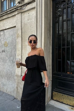 223132 TOPTAN SİYAH ELBİSE