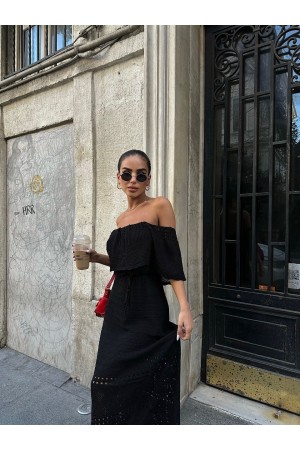 223132 TOPTAN SİYAH ELBİSE