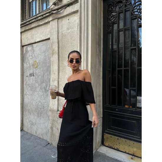 223132 TOPTAN SİYAH ELBİSE