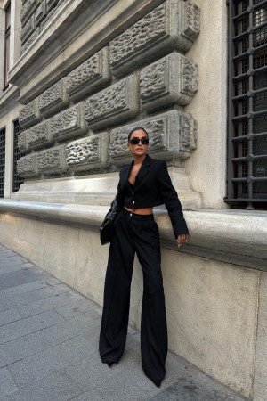 223135 TOPTAN SİYAH PANTOLON TAKIM