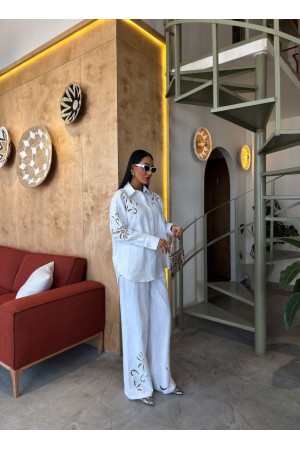 223143 TOPTAN BEYAZ PANTOLON TAKIM