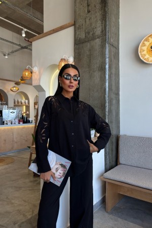 223144 TOPTAN SİYAH PANTOLON TAKIM